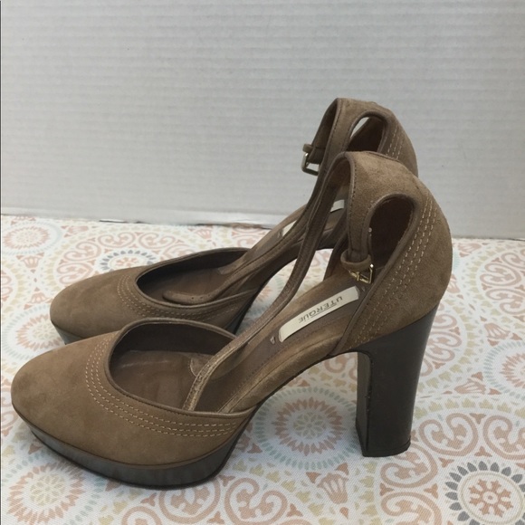 Uterque Brown Suede High Platform Heels